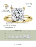 IGI Certified 2.50 Ctw Princess Lab Grown Diamond Solitaire Ring,18K Yellow Gold