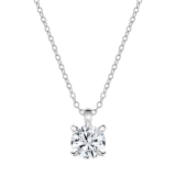 IGI Certified 2.50 Ctw Round Solitaire Lab Grown Diamond Classic Four Prong Pendant with 18 inch Silver Chain, 10K White Gold