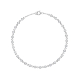Bezel Set Link Bracelet for Women with 1 ctw Round Lab Grown Diamond 10K White Gold