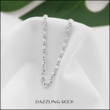 Bezel Set Link Bracelet for Women with 1 ctw Round Lab Grown Diamond 10K White Gold