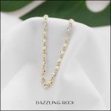 Bezel Set Link Bracelet for Women with 1 ctw Round Lab Grown Diamond 10K Yellow Gold