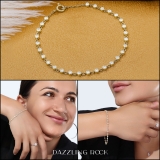 Bezel Set Link Bracelet for Women with 1 ctw Round Lab Grown Diamond 10K Yellow Gold