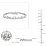 2.86 Ctw Round Lab Grown Diamond Bezel Set Link Bracelet, 10K White Gold