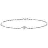0.06 Ctw Round Lab Grown Diamond Solitaire Bezel Set Bracelet, 925 Streling Silver