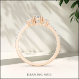 10K Rose Gold Three Stone Engagement Ring, 0.48 ctw Round Lab-Grown Diamond