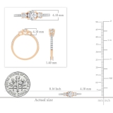 10K Rose Gold Three Stone Engagement Ring, 0.48 ctw Round Lab-Grown Diamond