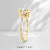 IGI Certified 10K Yellow Gold Three Stone Engagement Ring, 2.23 ctw Round Lab-Grown Diamond