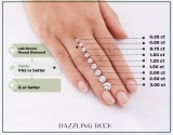 925 Sterling Silver Three Stone Engagement Ring, 0.73 ctw Round Lab-Grown Diamond