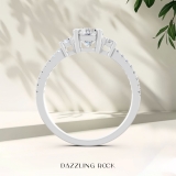 IGI Certified 925 Sterling Silver Three Stone Engagement Ring, 0.98 ctw Round Lab-Grown Diamond