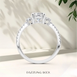 IGI Certified 925 Sterling Silver Three Stone Engagement Ring, 1.23 ctw Round Lab-Grown Diamond