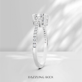 IGI Certified 925 Sterling Silver Three Stone Engagement Ring, 1.23 ctw Round Lab-Grown Diamond
