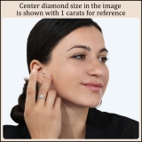 Three Stone Studded Shank Engagement Ring, 0.53 Cttw Lab Grown Diamond in 925 Sterling Silver
