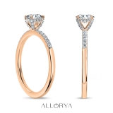 10K Rose Gold 4 Prong Classic Solitaire Engagement Ring, 0.42 Cttw Round Lab Grown Diamond