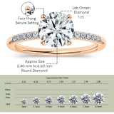 IGI Certified 10K Rose Gold 4 Prong Classic Solitaire Engagement Ring, 1.17 Cttw Round Lab Grown Diamond