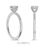 10K White Gold 4 Prong Classic Solitaire Engagement Ring, 0.42 Cttw Round Lab Grown Diamond