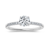 10K White Gold 4 Prong Classic Solitaire Engagement Ring, 0.67 Cttw Round Lab Grown Diamond