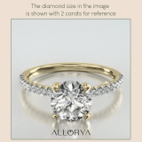 IGI Certified 10K Yellow Gold 4 Prong Classic Solitaire Engagement Ring, 0.92 Cttw Round Lab Grown Diamond
