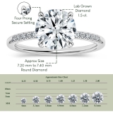 IGI Certified 925 Sterling Silver 4 Prong Classic Solitaire Engagement Ring, 1.67 Cttw Round Lab Grown Diamond