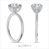 IGI Certified 925 Sterling Silver 4 Prong Classic Solitaire Engagement Ring, 2.17 Cttw Round Lab Grown Diamond