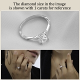 0.50 Ctw Round Lab Grown Diamond Solitaire Intertwined Ring, 925 Sterling Silver