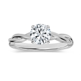 IGI Certified 0.75 Ctw Round Lab Grown Diamond Solitaire Intertwined Ring, 925 Sterling Silver