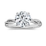 IGI Certified 2.00 Ctw Round Lab Grown Diamond Solitaire Intertwined Ring, 925 Sterling Silver