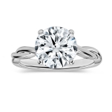 IGI Certified 2.50 Ctw Round Lab Grown Diamond Solitaire Intertwined Ring, 925 Sterling Silver