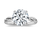 IGI Certified 3.00 Ctw Round Lab Grown Diamond Solitaire Intertwined Ring, 925 Sterling Silver