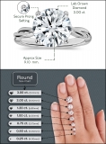 IGI Certified 3.00 Ctw Round Lab Grown Diamond Solitaire Intertwined Ring, 925 Sterling Silver