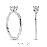 925 Sterling Silver Solitaire Textured Shank Ring, 0.25 ctw Round Lab Grown Diamond