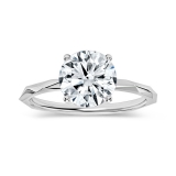 925 Sterling Silver Solitaire Textured Shank Ring, IGI Certified 1.50 ctw Round Lab Grown Diamond