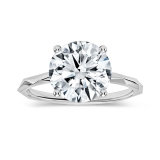 925 Sterling Silver Solitaire Textured Shank Ring, IGI Certified 2.50 ctw Round Lab Grown Diamond