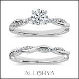 10K White Gold Twisted Bridal Ring Set, 0.74 Ctw Round Lab Grown Diamond