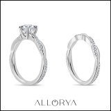 925 Sterling Silver Twisted Bridal Ring Set, IGI Certified 1.74 Ctw Round Lab Grown Diamond