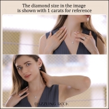 925 Sterling Silver Elegant Halo Pendant with 18 inch Silver Chain for Women with 0.61 ctw, Round (0.50 ct Center & 0.11 ct Side) Lab-Grown White Diamond