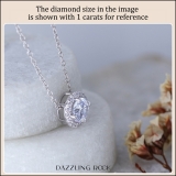 925 Sterling Silver Elegant Halo Pendant with 18 inch Silver Chain for Women with 0.61 ctw, Round (0.50 ct Center & 0.11 ct Side) Lab-Grown White Diamond