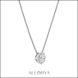 925 Sterling Silver Octagon Frame Halo Pendant, 0.35 ctw Round Lab Grown Diamond with 18 inch Silver Chain