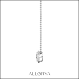 925 Sterling Silver Octagon Frame Halo Pendant, 0.35 ctw Round Lab Grown Diamond with 18 inch Silver Chain
