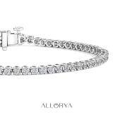 1.00 Ctw Round Lab Grown Diamond Classic Linear Tennis Bracelet, 10K White Gold