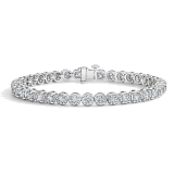 10.00 Ctw Round Lab Grown Diamond Classic Linear Tennis Bracelet, 10K White Gold