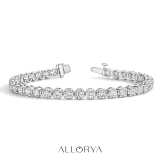 10.00 Ctw Round Lab Grown Diamond Classic Linear Tennis Bracelet, 10K White Gold