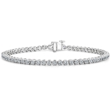 2.00 Ctw Round Lab Grown Diamond Classic Linear Tennis Bracelet, 10K White Gold