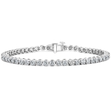 4.00 Ctw Round Lab Grown Diamond Classic Linear Tennis Bracelet, 10K White Gold