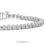 4.00 Ctw Round Lab Grown Diamond Classic Linear Tennis Bracelet, 10K White Gold