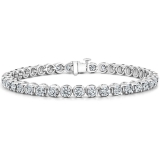 7.00 Ctw Round Lab Grown Diamond Classic Linear Tennis Bracelet, 10K White Gold