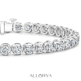 7.00 Ctw Round Lab Grown Diamond Classic Linear Tennis Bracelet, 10K White Gold