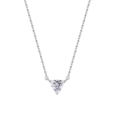 IGI Certified 1.00 Ctw Trillion Lab Grown Diamond 3 Prong Minimalist Solitaire Pendant with 18 inch Silver Chain, 10K White Gold