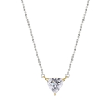 IGI Certified 2.00 Ctw Trillion Lab Grown Diamond 3 Prong Minimalist Solitaire Pendant with 18 inch Silver Chain, 10K Yellow Gold