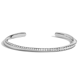 925 Sterling Silver Open Cuff Bangle Bracelet, 1.04 ctw Round Lab Grown Diamond