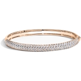 0.72 Ctw Round Lab Grown Diamond Chevron Style Bangle Bracelet, 10K Rose Gold